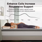 Novilla Matelas Hybride 12 Pouces à Ressorts Ensachés avec Surmatelas, Soulagement de la Pression et de la Douleur, Fermeté Moyenne