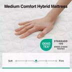 Novilla Matelas Hybride 12 Pouces à Ressorts Ensachés avec Surmatelas, Soulagement de la Pression et de la Douleur, Fermeté Moyenne