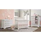 Lit convertible Westwood Baby | Olivia à dessus plat - Blanc brossé