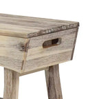 Banc eHemco en bois massif avec étagère de rangement et 4 panneaux, 36x15,25x17,3 pouces, finition blanchie