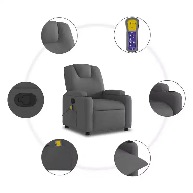 Fauteuil inclinable vidaXL 100 % polyester, métal, contreplaqué simple