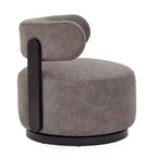 Fauteuil club pivotant Christopher Knight Home Emile en bois d'hévéa et similicuir