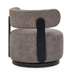 Fauteuil club pivotant Christopher Knight Home Emile en bois d'hévéa et similicuir