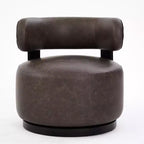 Fauteuil club pivotant Christopher Knight Home Emile en bois d'hévéa et similicuir