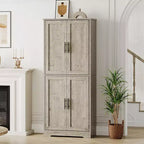 Grand meuble de rangement de cuisine moderne de 178 cm, armoire de rangement autoportante avec 4 portes et 3 étagères réglables, meuble polyvalent pour cuisine, salle de bain