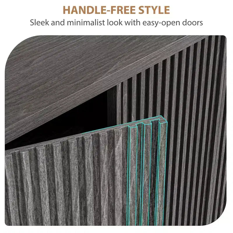 Meuble à chaussures Acekool 46 avec porte cannelée et étagères réglables pour entrée et salon
