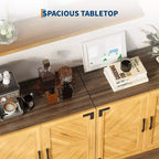 Garvee 31,5" Armoire Buffet avec Rangement, Buffet de Cuisine avec Portes et Étagère Réglable, pour Salon et Salle à Manger