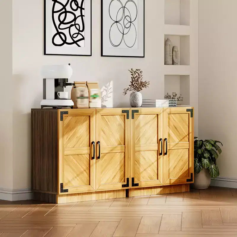 Garvee 31,5" Armoire Buffet avec Rangement, Buffet de Cuisine avec Portes et Étagère Réglable, pour Salon et Salle à Manger