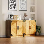 Garvee 31,5" Armoire Buffet avec Rangement, Buffet de Cuisine avec Portes et Étagère Réglable, pour Salon et Salle à Manger