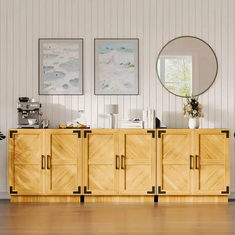 Garvee 31,5" Armoire Buffet avec Rangement, Buffet de Cuisine avec Portes et Étagère Réglable, pour Salon et Salle à Manger