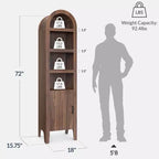 Meuble de rangement étroit Best Choice Products de 72 po de haut avec étagères réglables, bibliothèque moderne à 4 niveaux avec arches