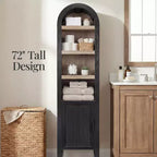 Meuble de rangement étroit Best Choice Products de 72 po de haut avec étagères réglables, bibliothèque moderne à 4 niveaux avec arches