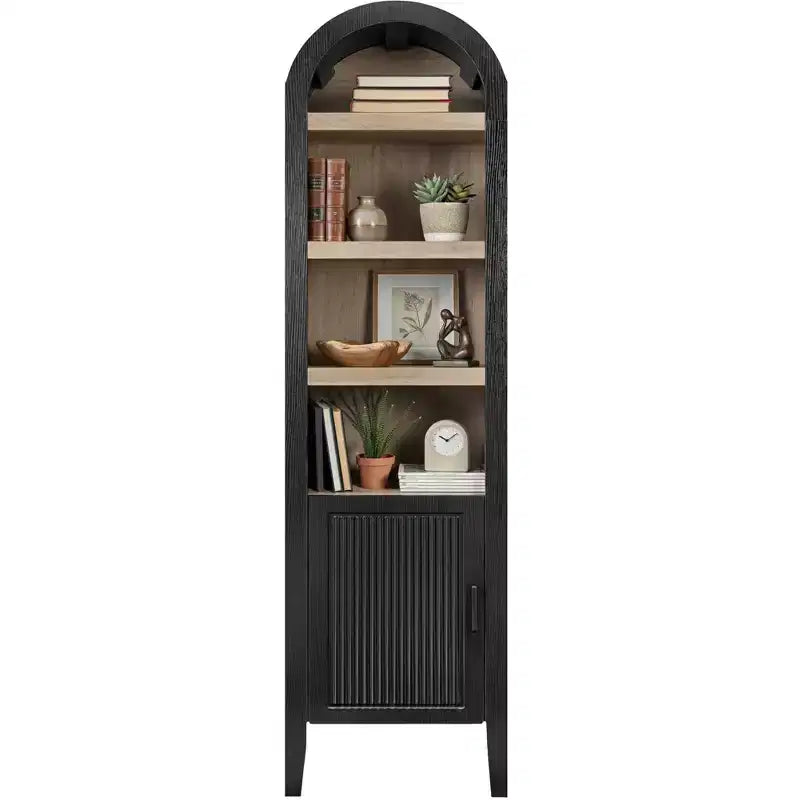 Meuble de rangement étroit Best Choice Products de 72 po de haut avec étagères réglables, bibliothèque moderne à 4 niveaux avec arches
