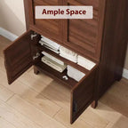 Armoire de 183 cm de haut en bois avec 4 portes, tringle de suspension et étagères réglables, Armoire de rangement autonome pour chambre à coucher