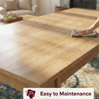 Table à manger GustoWave 71 pour 6-8 personnes, table de cuisine rectangulaire de style ferme avec pieds en H larges, plateau épais, finition bois naturel