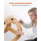 Chaise Ergonomique à Genoux VEVOR, Chaise à Genoux Posture en Bois avec Coussins Épais en Mousse Réglables et Cadre en Bois Massif, Hauteur Réglable, Beige