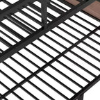 Bellemave Lit superposé superposé en métal avec étagères de rangement et lumière LED, cadre de lit superposé robuste avec barrières de sécurité et échelle, silencieux, noir