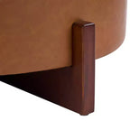 Christopher Knight Home Javier Pouf de rangement rond moderne en bois rembourré avec design capitonné et couvercle réversible