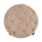 Christopher Knight Home Javier Pouf de rangement rond moderne en bois rembourré avec design capitonné et couvercle réversible
