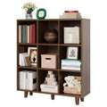 9-Tier Mid-Century Bookshelf, Crisscross Cube Storage with Anti-Tip Kit, Retro Organizer for Living Room, Home Office
