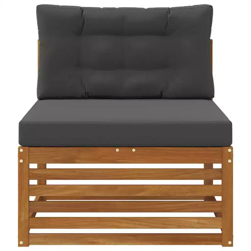 vidaXL Canapé d'angle d'extérieur Bois d'acacia massif Naturel