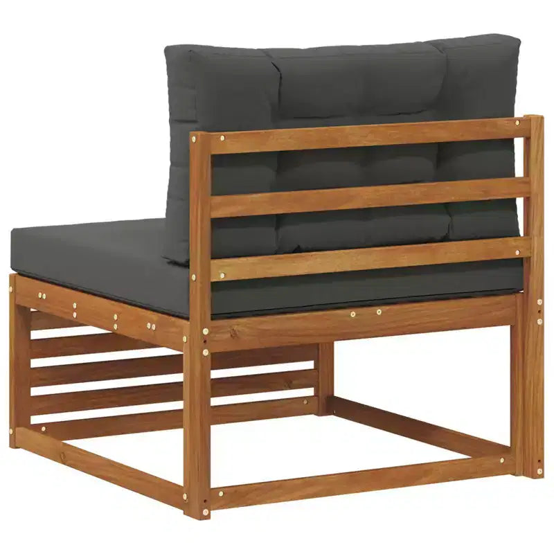 vidaXL Canapé d'angle d'extérieur Bois d'acacia massif Naturel