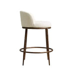 Lot de 2 tabourets de bar hauteur comptoir, tabourets de comptoir modernes rembourrés avec pieds en fer bronze martelé, chaises d'îlot en tissu bouclé pour salle à manger et bar