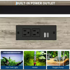 Meuble support pour aquarium Garvee avec armoire – Support pour aquarium de 40 à 50 gallons avec prises électriques, construction robuste en métal et bois, étagères de rangement ouvertes