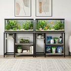 Meuble support pour aquarium Garvee avec armoire – Support pour aquarium de 40 à 50 gallons avec prises électriques, construction robuste en métal et bois, étagères de rangement ouvertes