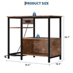 Meuble support pour aquarium Garvee avec armoire – Support pour aquarium de 40 à 50 gallons avec prises électriques, construction robuste en métal et bois, étagères de rangement ouvertes