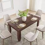 Table de salle à manger de ferme de 63 pouces pour 4 à 6 personnes, table de cuisine rectangulaire en bois avec cadre en bois robuste, grande table à manger pour salle à manger et appartement