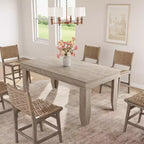 Table de salle à manger de ferme de 63 pouces pour 4 à 6 personnes, table de cuisine rectangulaire en bois avec cadre en bois robuste, grande table à manger pour salle à manger et appartement
