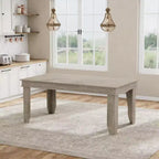 Table de salle à manger de ferme de 63 pouces pour 4 à 6 personnes, table de cuisine rectangulaire en bois avec cadre en bois robuste, grande table à manger pour salle à manger et appartement