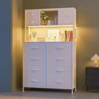 Commode en tissu à 12 tiroirs, étagères ouvertes, cadre métallique, pour chambre à coucher, couloir