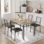 Ensemble de salle à manger de ferme pour 4 - Table de salle à manger avec chaises rembourrées, ensemble de table de cuisine en bois