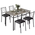 Ensemble de salle à manger de ferme pour 4 - Table de salle à manger avec chaises rembourrées, ensemble de table de cuisine en bois