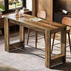 Table de bar haute Lantine de 160 cm, Table de pub de 95 cm de hauteur de comptoir avec repose-pieds en métal, Longue unité de bar pour cuisine, bistro ou restaurant