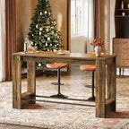 Table de bar haute Lantine de 160 cm, Table de pub de 95 cm de hauteur de comptoir avec repose-pieds en métal, Longue unité de bar pour cuisine, bistro ou restaurant