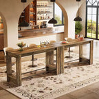 Table de bar haute Lantine de 160 cm, Table de pub de 95 cm de hauteur de comptoir avec repose-pieds en métal, Longue unité de bar pour cuisine, bistro ou restaurant