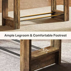 Table de bar haute Lantine de 160 cm, Table de pub de 95 cm de hauteur de comptoir avec repose-pieds en métal, Longue unité de bar pour cuisine, bistro ou restaurant