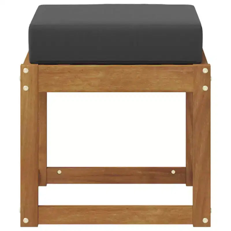 vidaXL Banc Tabouret Naturel et Anthracite 43 x 43 x 37 cm