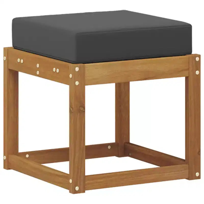 vidaXL Banc Tabouret Naturel et Anthracite 43 x 43 x 37 cm