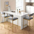 Set of 4 Counter Height Barstools,Upholstered Bar Stools with Back & Wide Seat, Kitchen Island Chairs with Footrest for Home Bar & Dining
