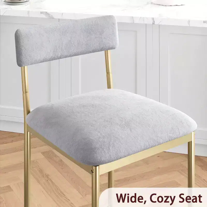 Lot de 4 tabourets de bar à hauteur de comptoir, tabourets de bar rembourrés avec dossier et assise large, chaises d'îlot de cuisine avec repose-pieds pour bar et salle à manger à la maison