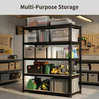 Étagère de garage robuste à 5 niveaux de 48 pouces de large, unité de rangement réglable en acier au carbone de 72 h x 48 l x 24 p, capacité de 3000 lb