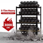 Étagère de garage robuste à 5 niveaux de 48 pouces de large, unité de rangement réglable en acier au carbone de 72 h x 48 l x 24 p, capacité de 3000 lb