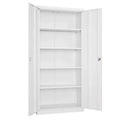 VEVOR Metal Storage Cabinet, 68.9 in Lockable Steel Garage Cabinet with 4 Adjustable Shelves, 2 Magnetic Doors, 2 Keys, 5 Tiers Tool Storage, White