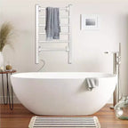 Sèche-serviettes 6 barres, mural ou sur pied, chauffe-serviettes électrique à brancher, étanche IP56 pour salle de bain, spa