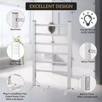 Sèche-serviettes 6 barres, mural ou sur pied, chauffe-serviettes électrique à brancher, étanche IP56 pour salle de bain, spa