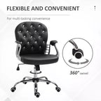 Chaise de bureau en velours, chaise de bureau capitonnée avec accoudoirs rembourrés, hauteur réglable et roulettes pivotantes